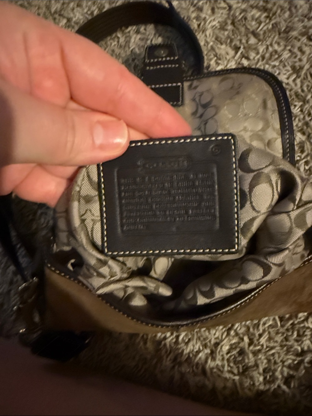 COACH 116 vintage Brown Suede Crossbody Bag with Brass Buckle - Picture 3 of 4